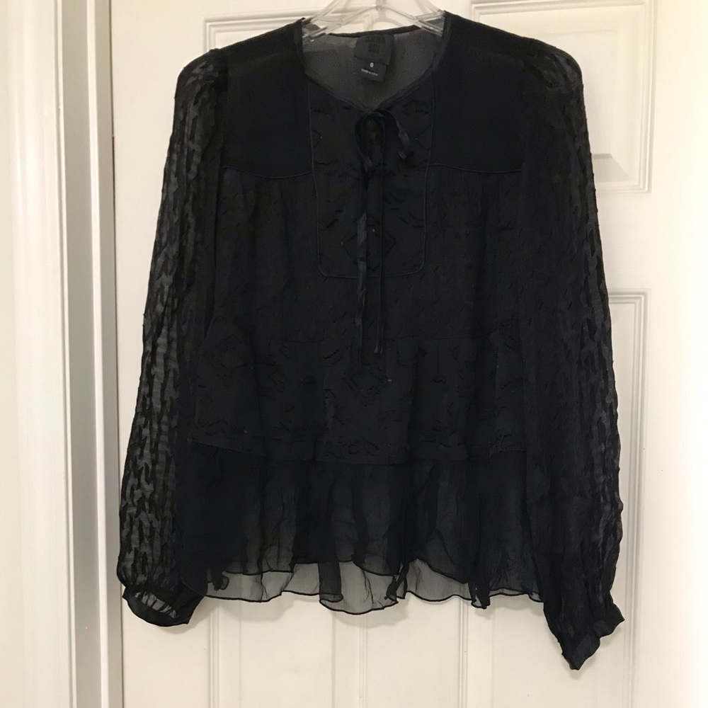 Anna Sui semi-sheer silk blouse